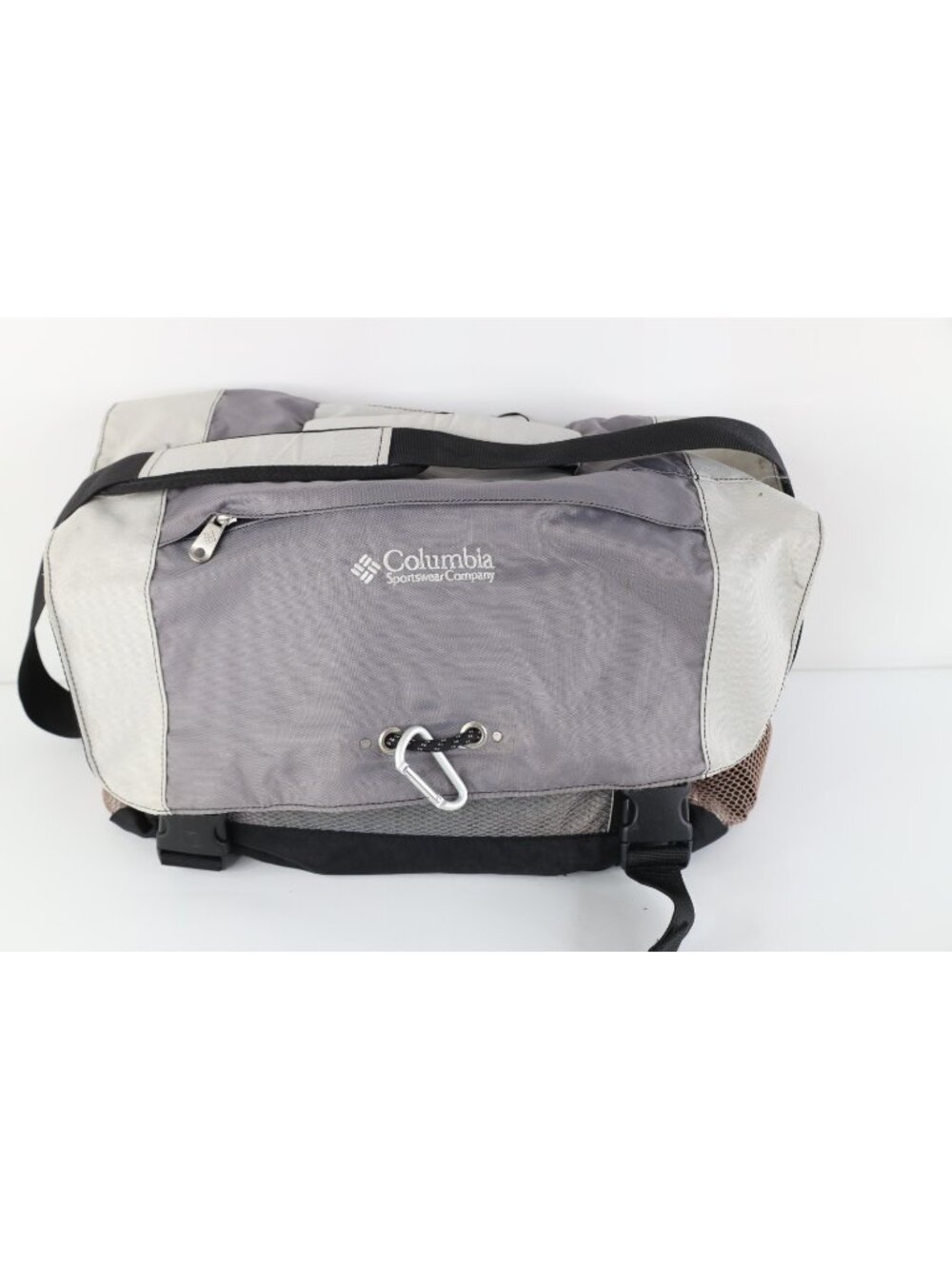 Vtg 90s Y2K Columbia Sportswear 2 In 1 Crossbody Flap Messenger Bag Pack Gray